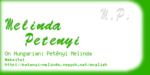 melinda petenyi business card